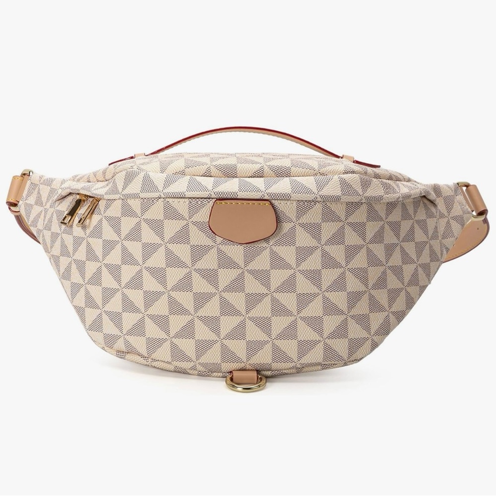 Geometric Patterned Tan Waist BAG / Crossbody BAG. New!